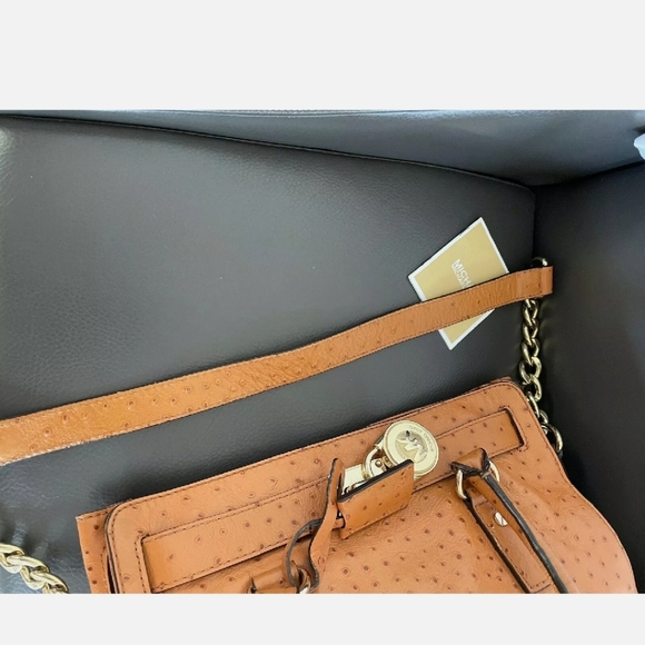 🥳HP🥳Michael Kors Brown Gold Hamilton Leather Tote Bag - Picture 14 of 14
